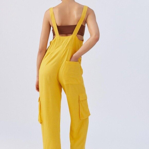 BDG Urban Outfitter Tilly Linen Utility Overall Jumpsuit Effortless M NWD 234439 - Picture 5 of 12